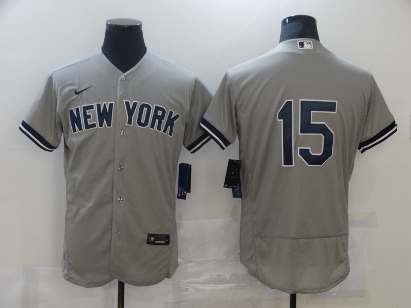 Men New York Yankees 15 No name Grey Elite 2021 Nike MLB Jerseys